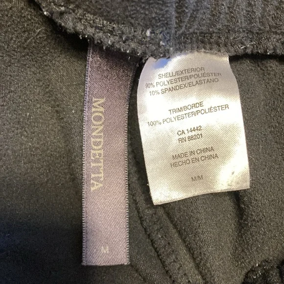Mondetta Womens Size M Black Fleece Joggers Leggings Pants Cozy Elastic Waist - Picture 7 of 10